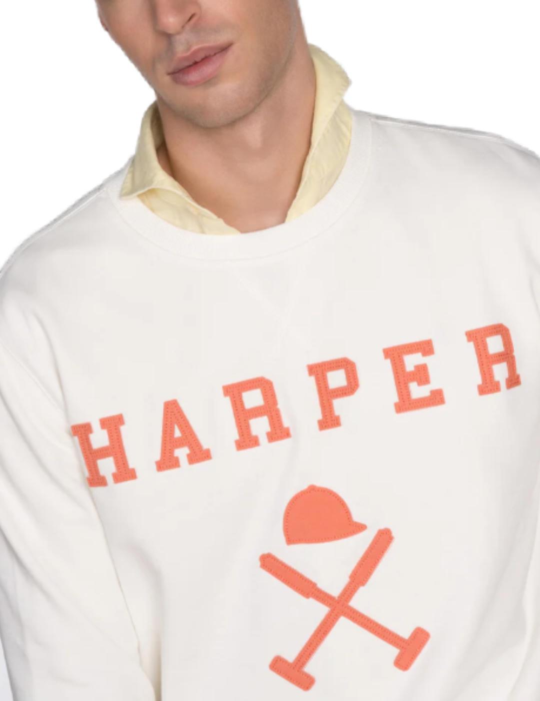 Sudadera Harper&Neyer New england blanca sin capucha hombre