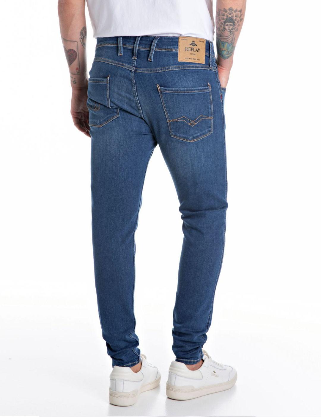 Pantalón vaquero Replay Bronny azul slim para hombre