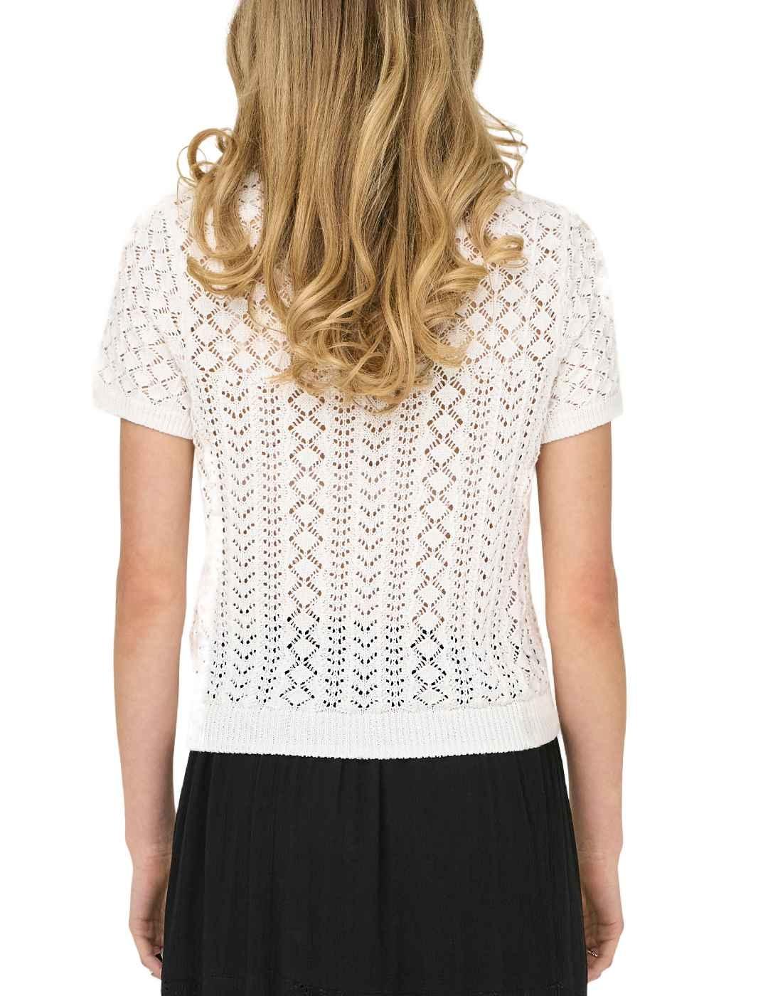 Camiseta Only Saga blanco manga corta de punto para mujer