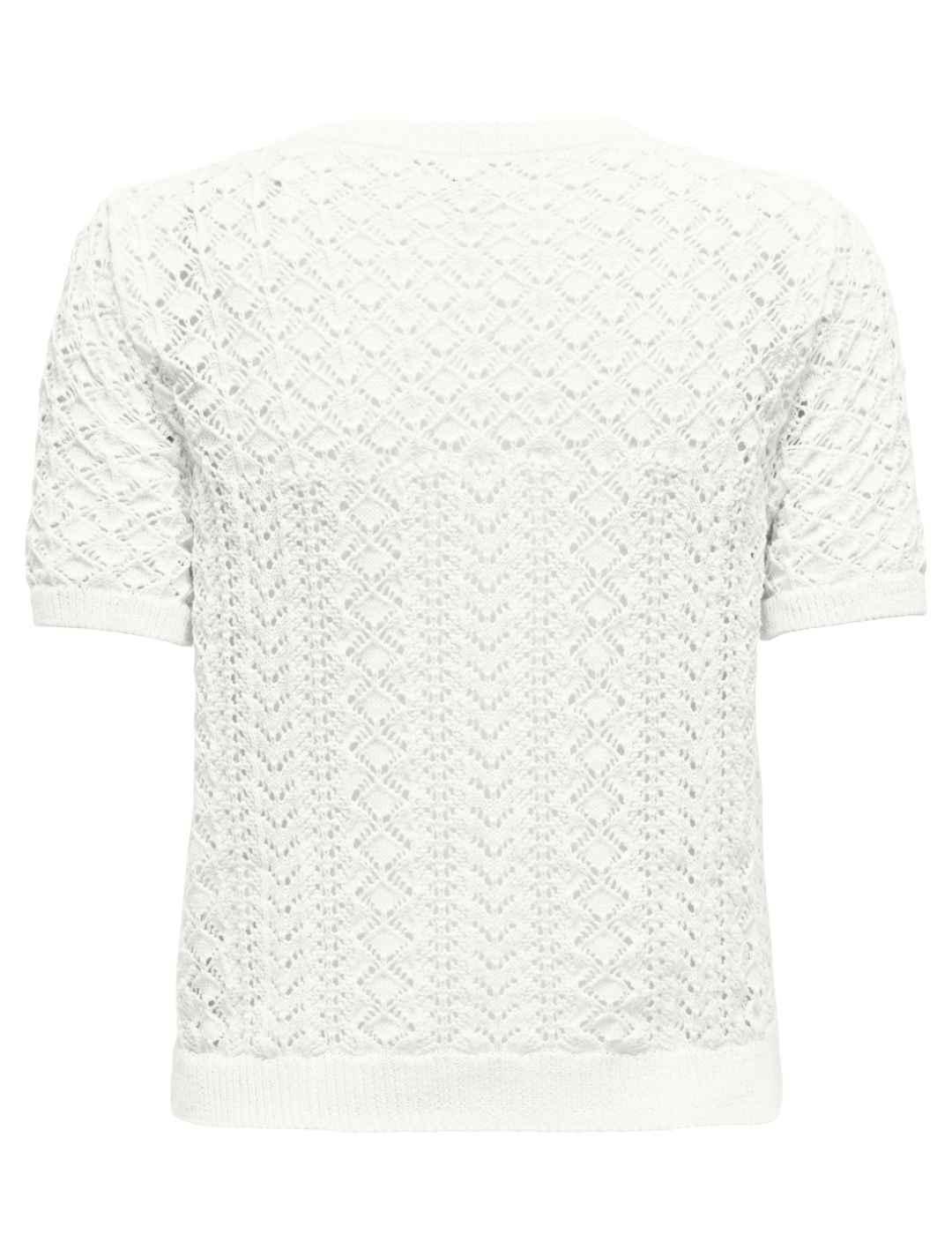 Camiseta Only Saga blanco manga corta de punto para mujer