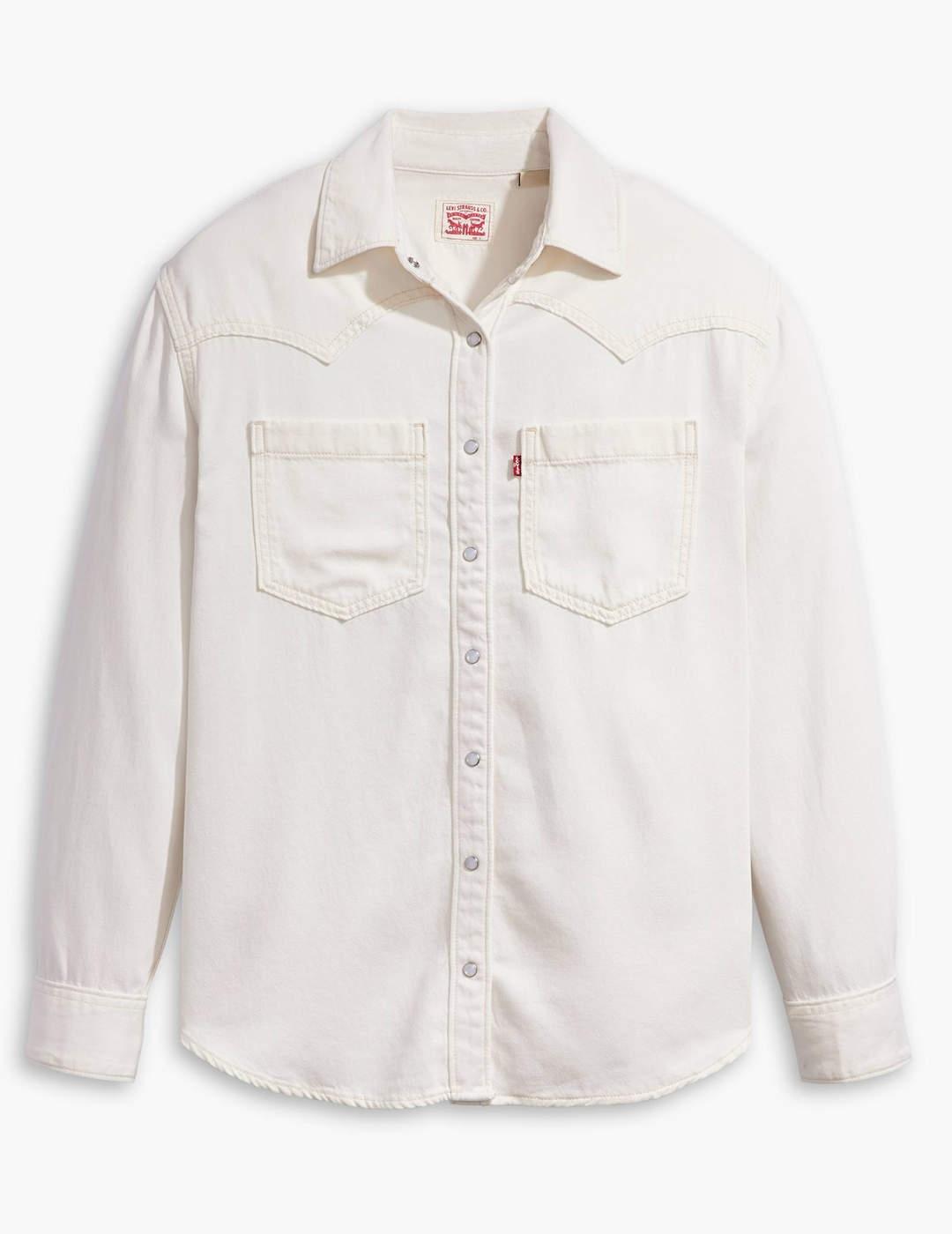 Camisa Levi´s vaquera blanca manga larga regular para mujer