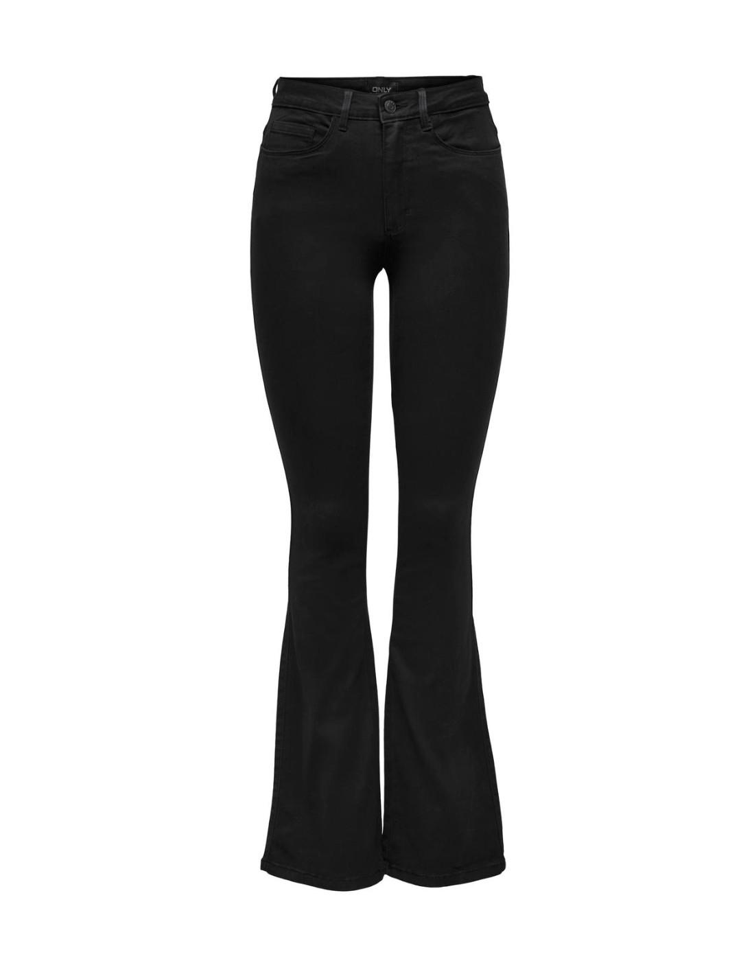 Pantalón vaquero Only Royal flared negro para mujer