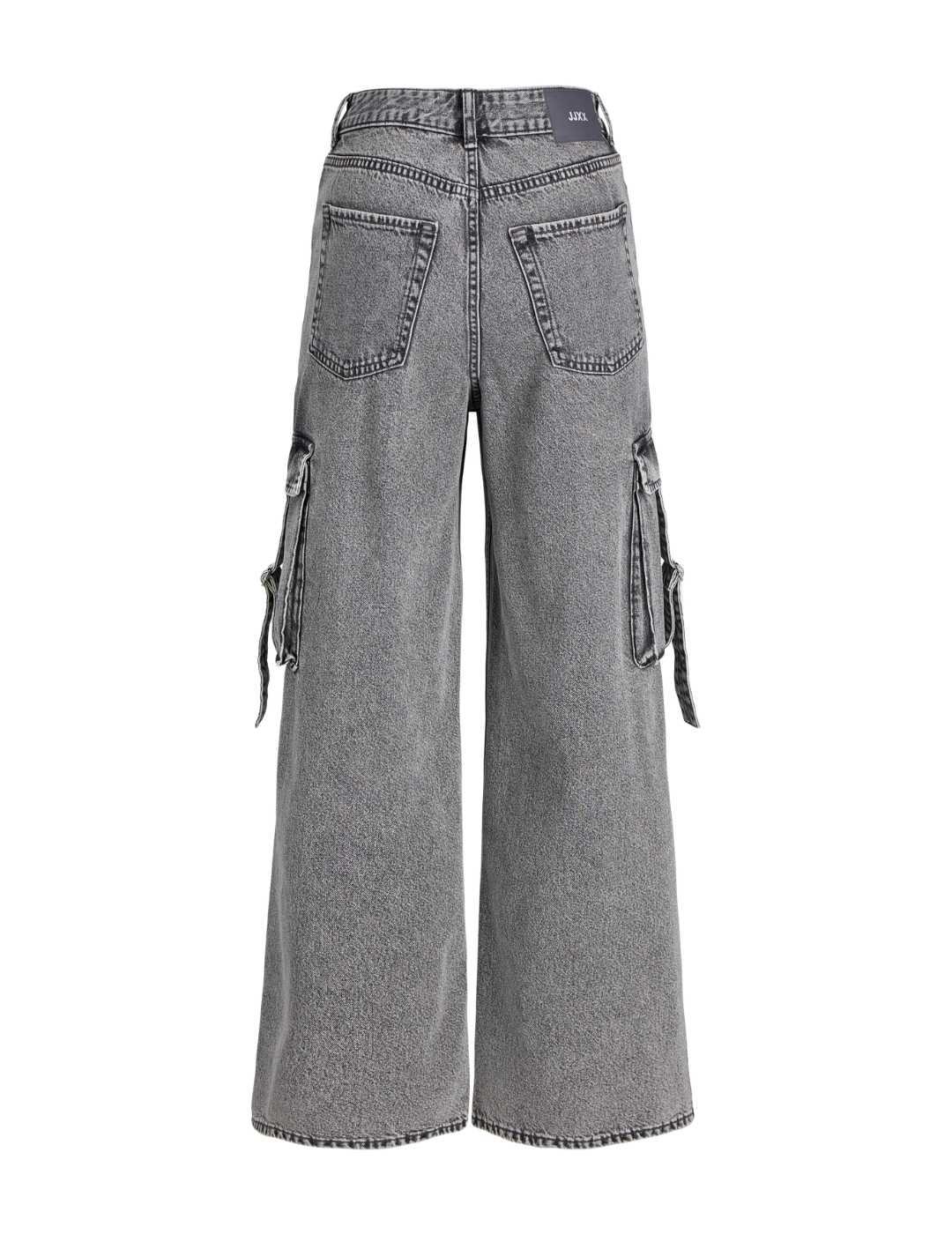 Pantalón vaquero JJXX Tokyo gris cargo para mujer