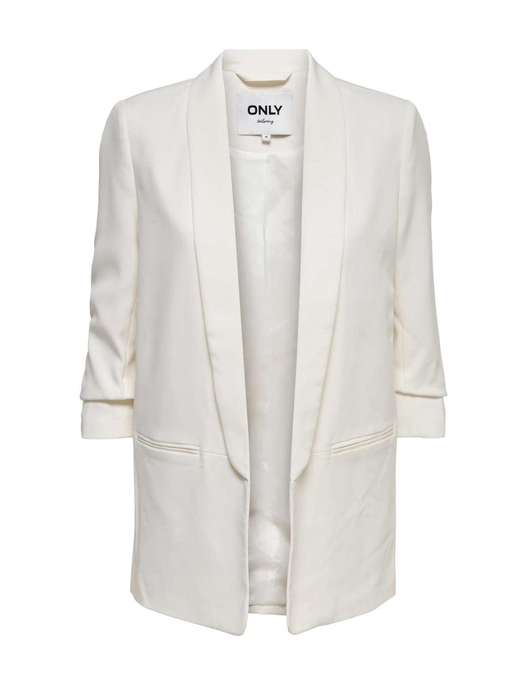 Chaqueta americana Only Elly 3/4 blanca regular para mujer