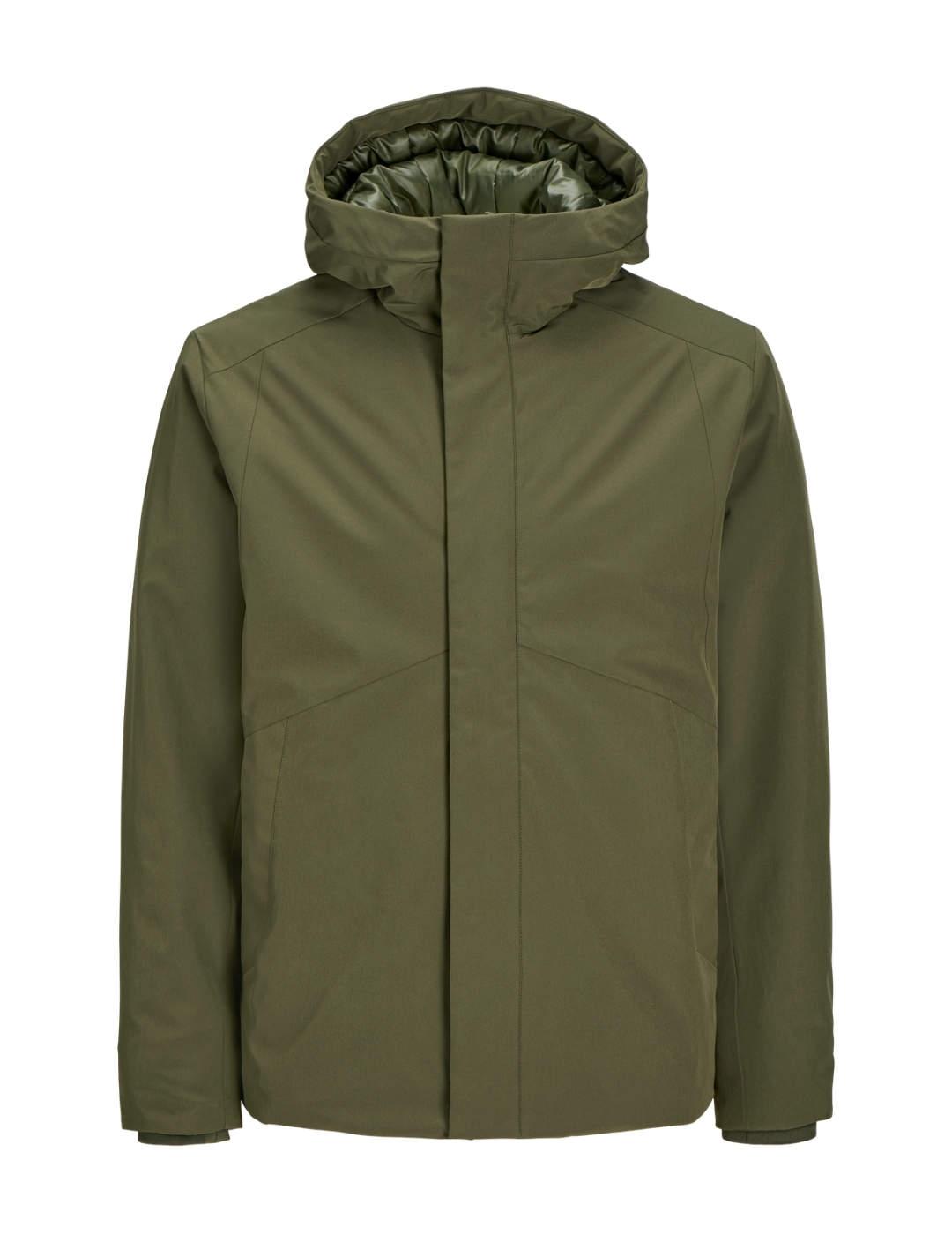 Parka Jack&Jones Keen verde con capucha para hombre