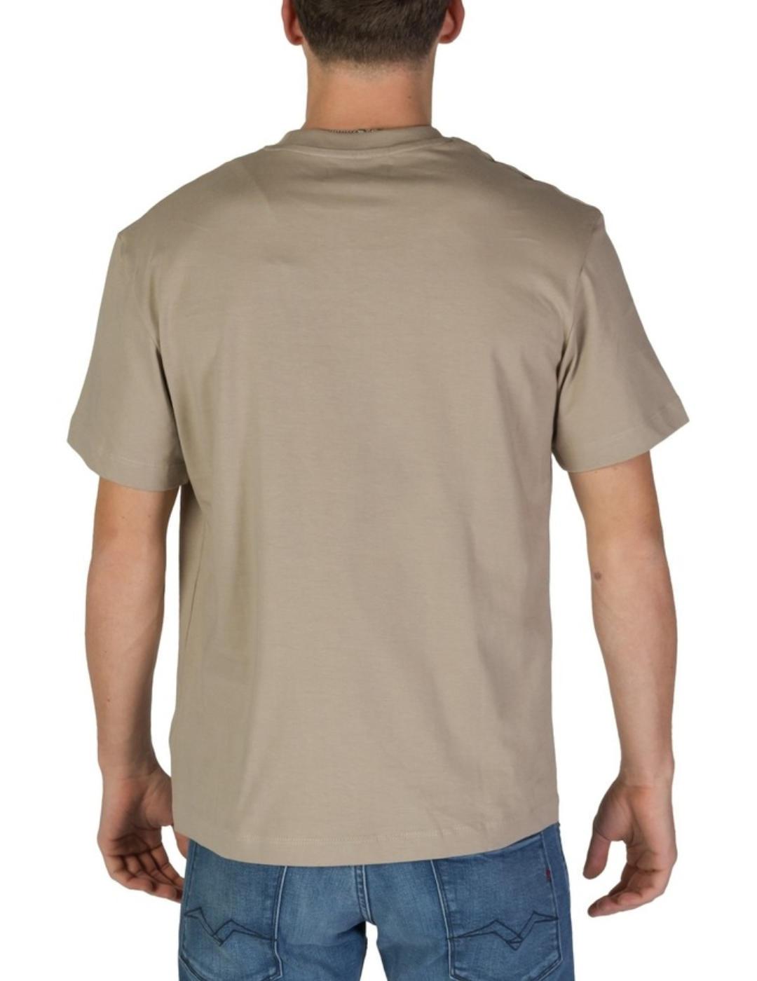 Camiseta Replay beige con logotipo bordado para hombre