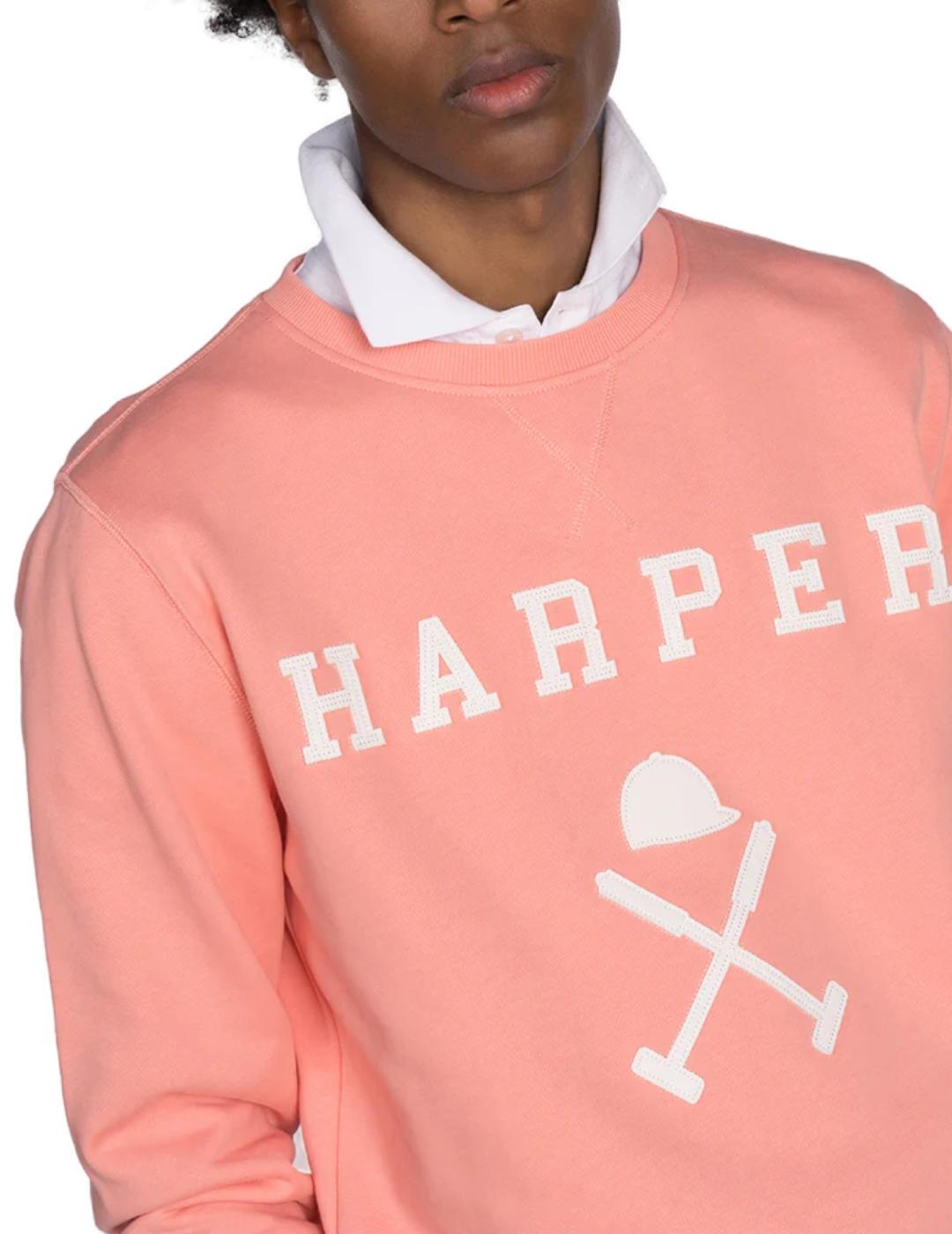 Sudadera Harper&Neyer New England coral sin capucha hombre