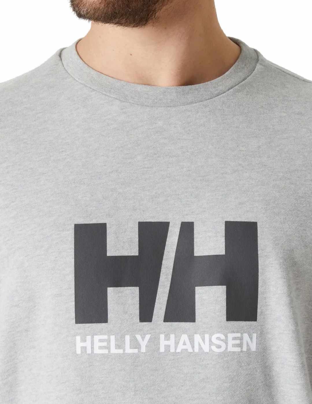 Sudadera Helly Hansen Logo Crew gris sin capucha para hombre