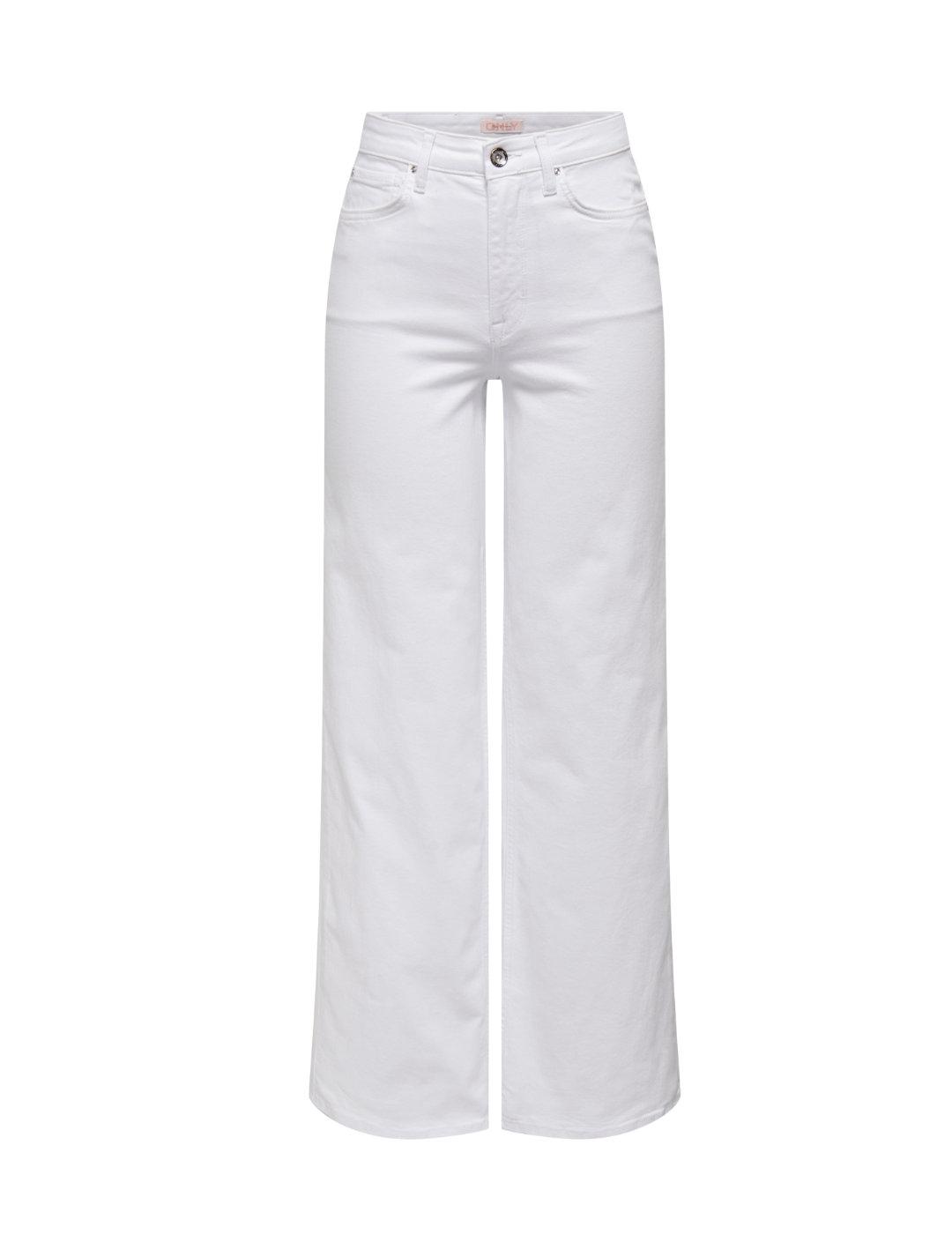 Pantalón vaquero Only Madison wide blanco para mujer