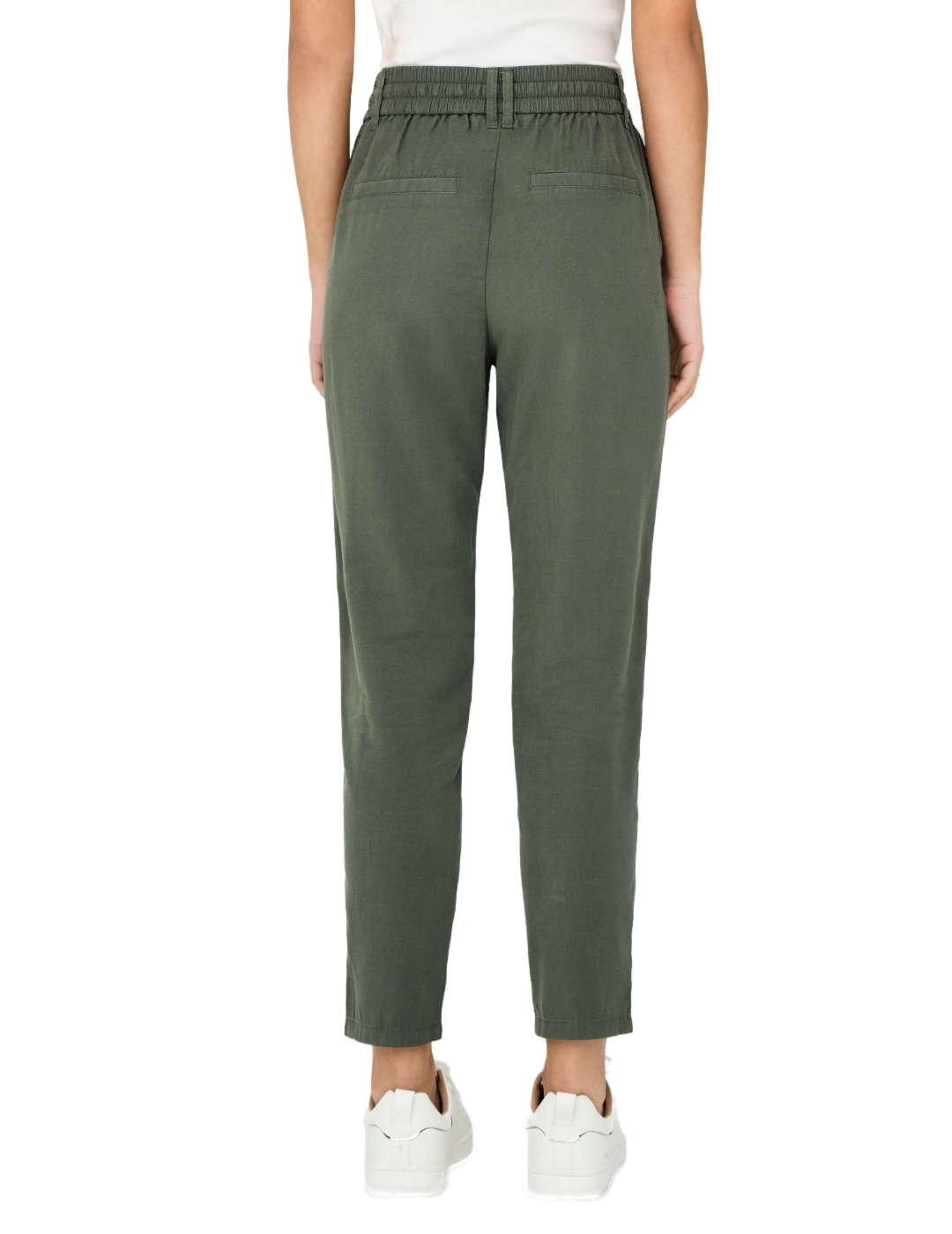 Pantalón Only Poptrash aris verde de tela slim para mujer