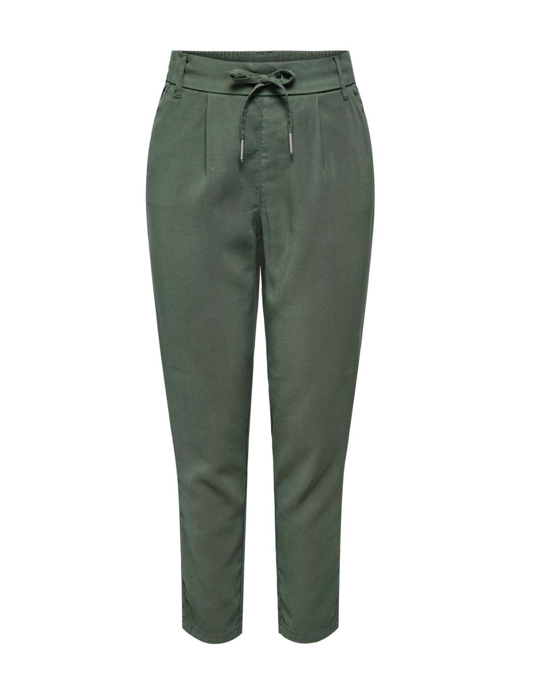 Pantalón Only Poptrash aris verde de tela slim para mujer