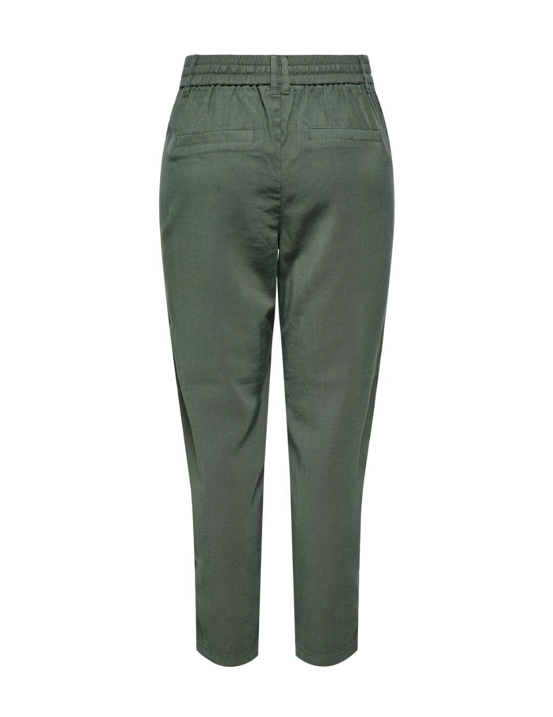 Pantalón Only Poptrash aris verde de tela slim para mujer