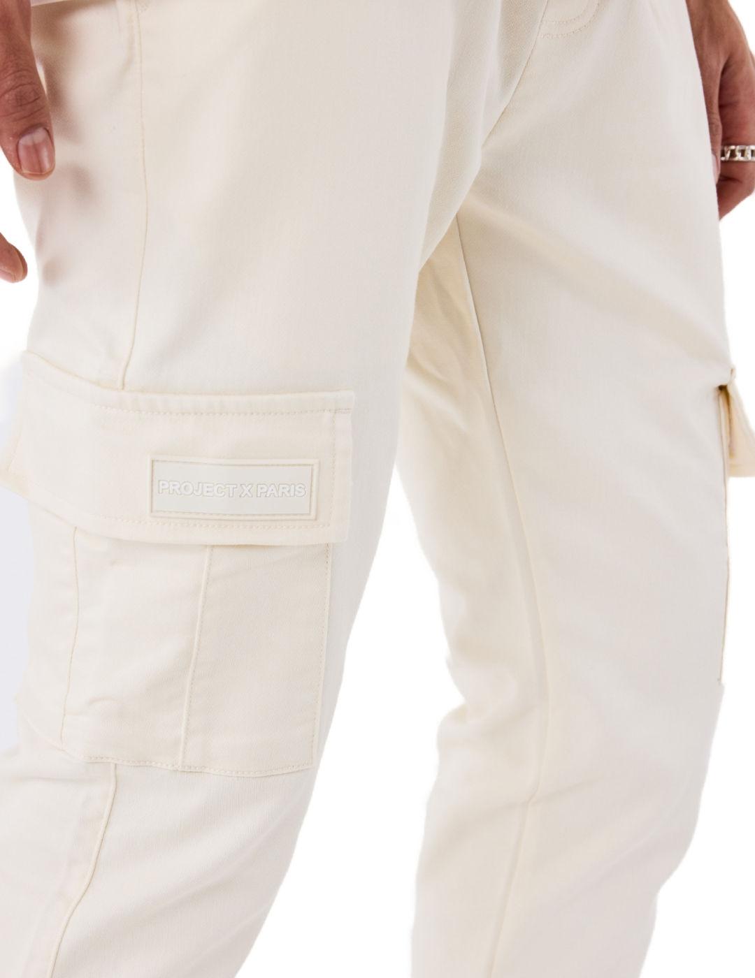 Pantalón Project x Paris cargo crudo slim para hombre