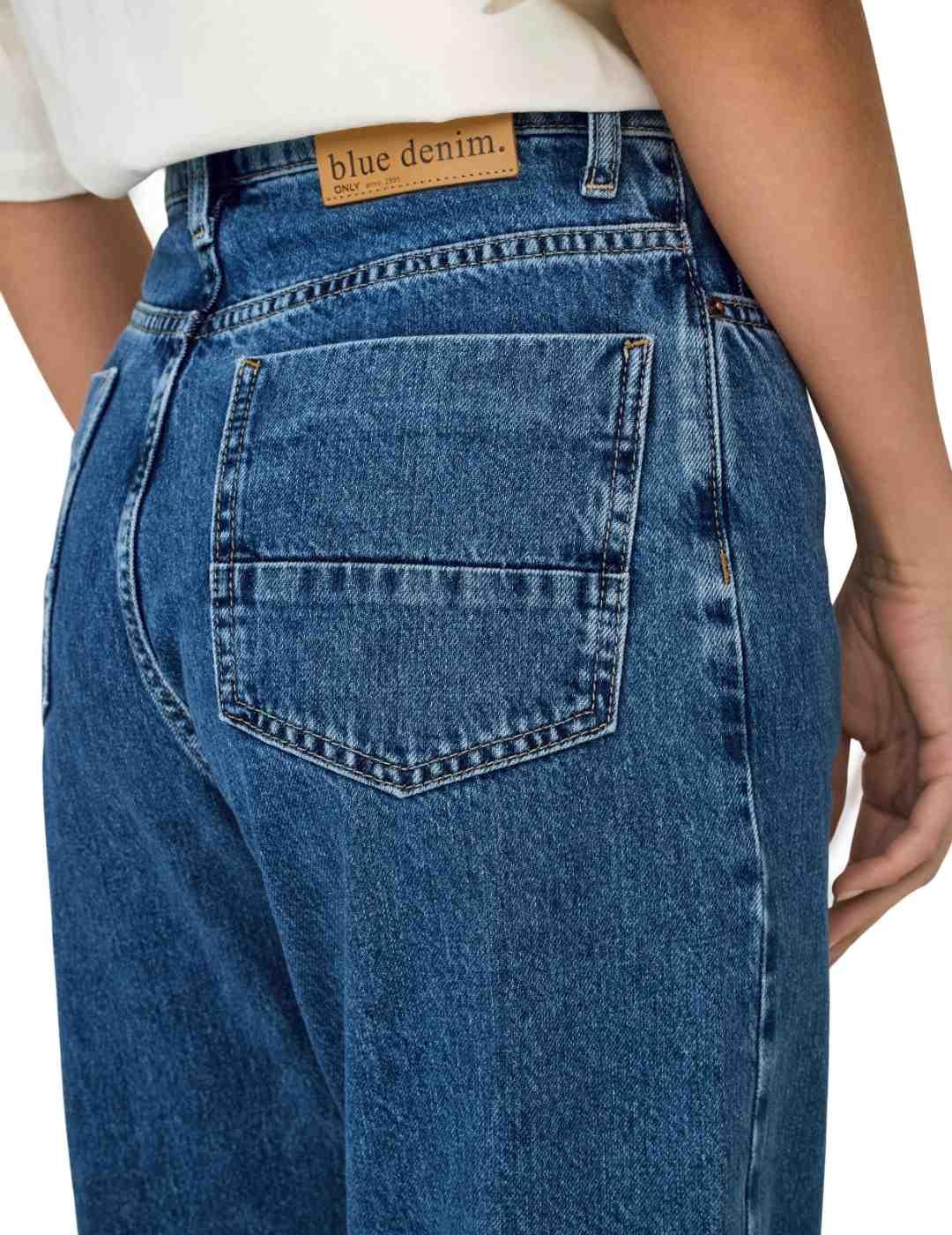 Pantalón vaquero Only Hoper wide azul medio para mujer