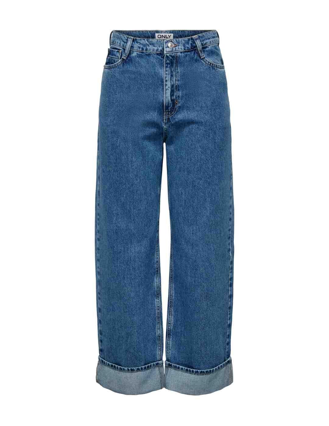 Pantalón vaquero Only Hoper wide azul medio para mujer