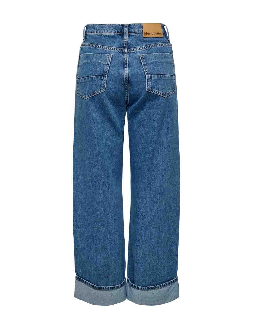 Pantalón vaquero Only Hoper wide azul medio para mujer