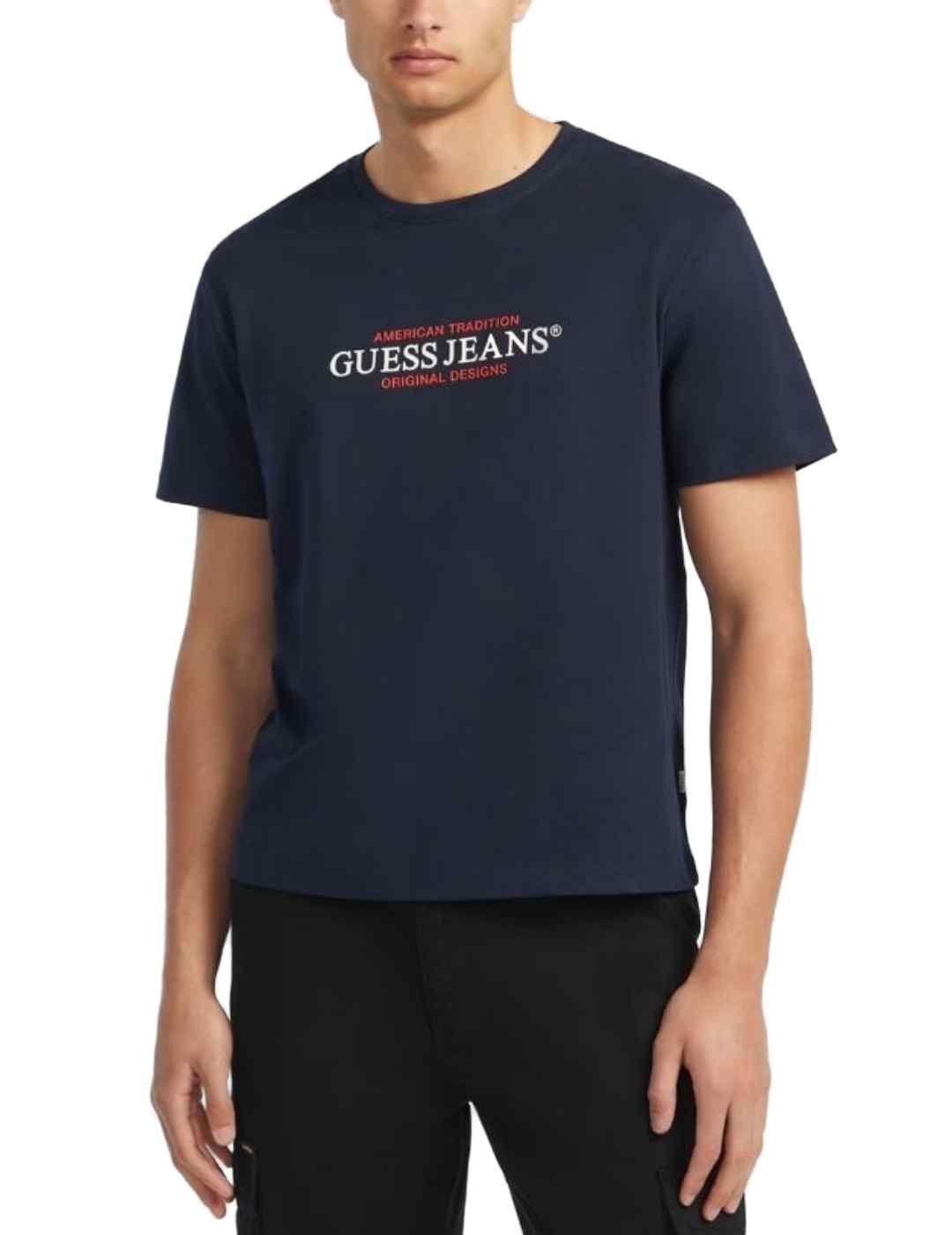 Camiseta Guess Jeans American marino manga corta para hombre