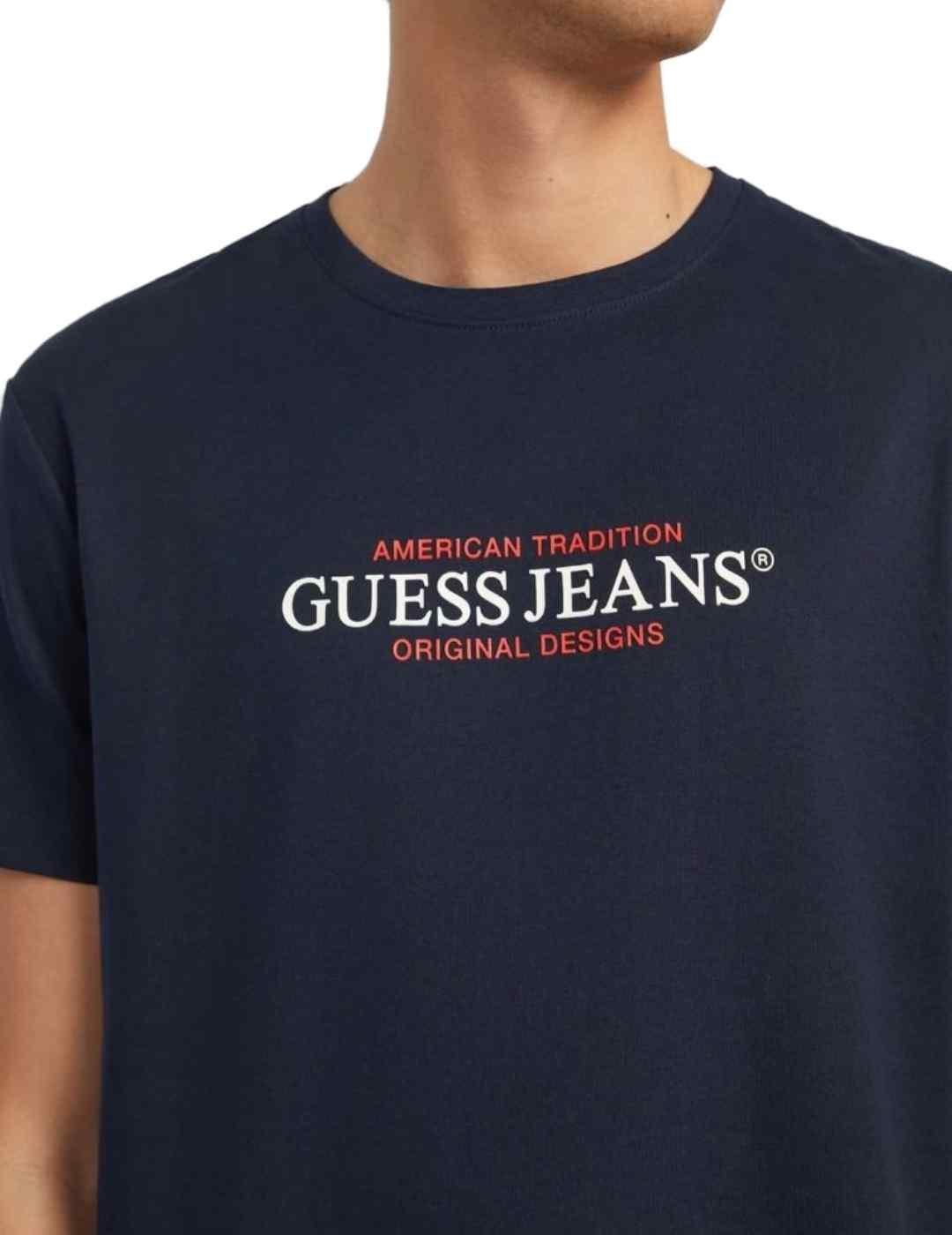 Camiseta Guess Jeans American marino manga corta para hombre