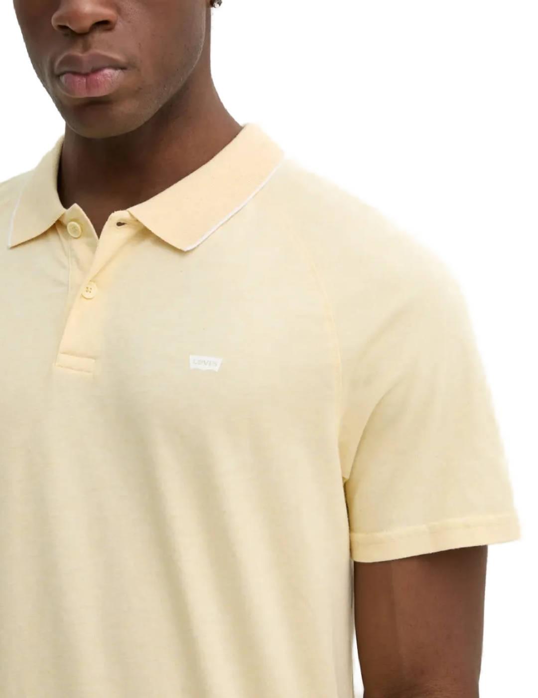 Polo Levi´s amarillo línea blanca manga corta para hombre