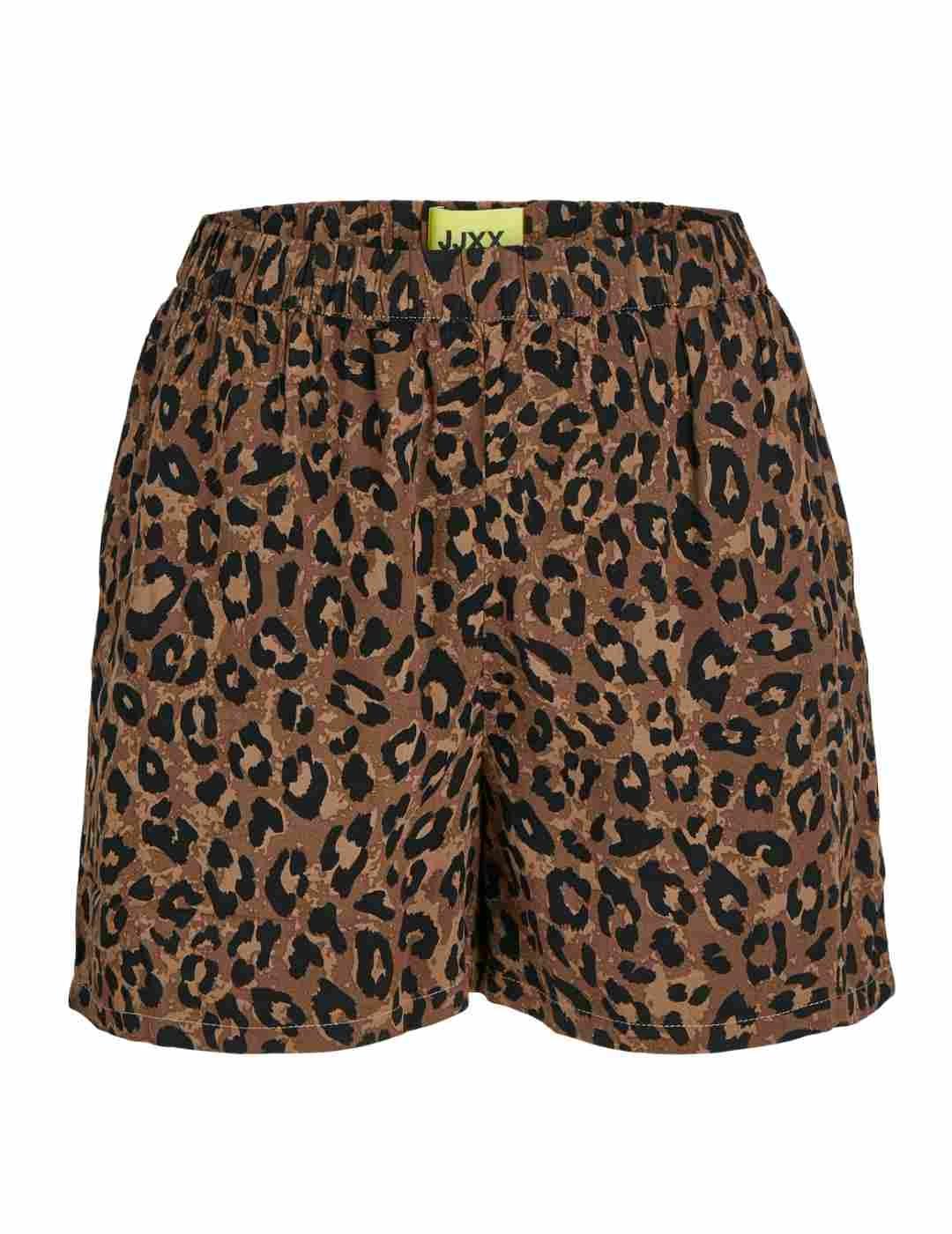 Short JJXX Mira marrón leopardo de tela para mujer