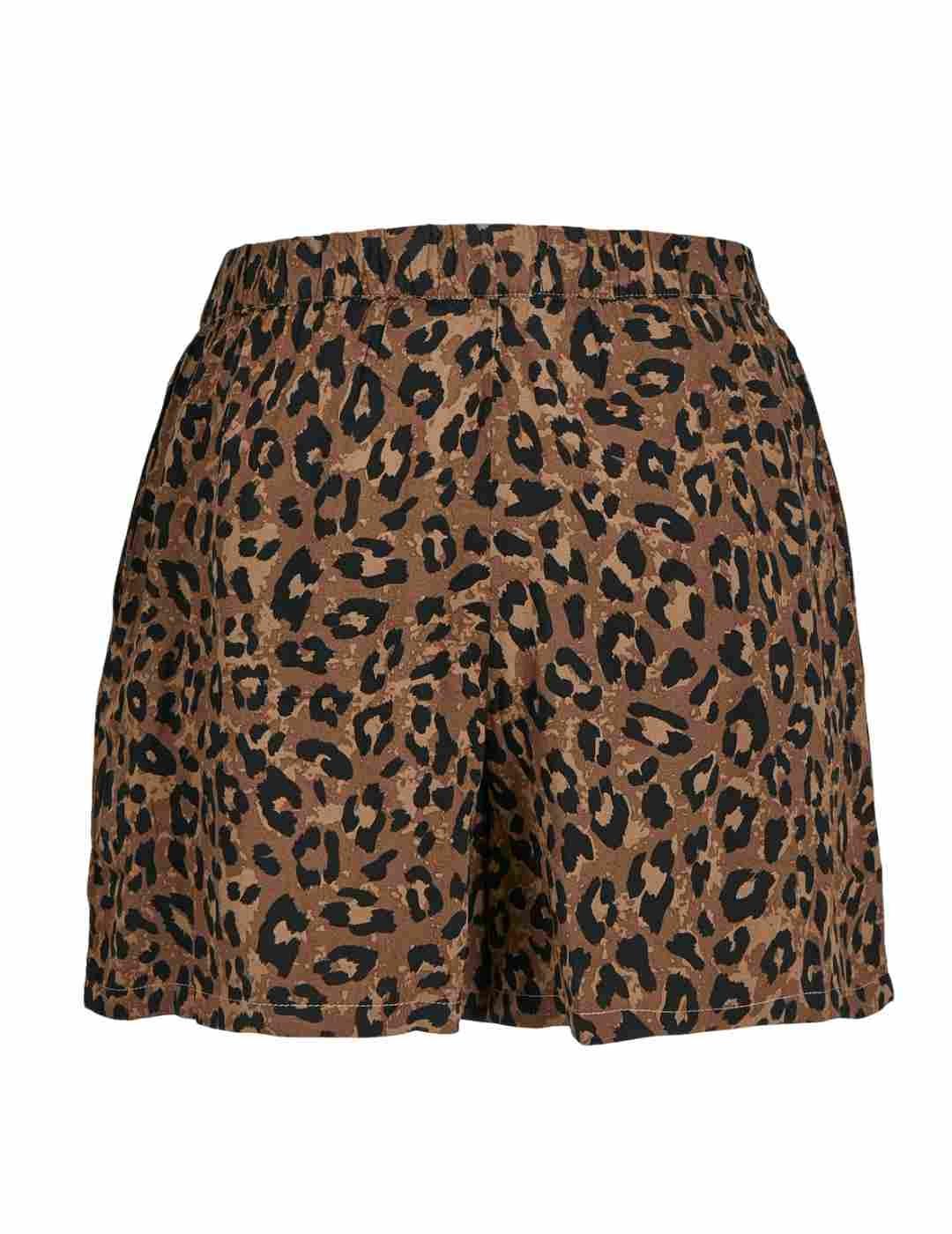 Short JJXX Mira marrón leopardo de tela para mujer