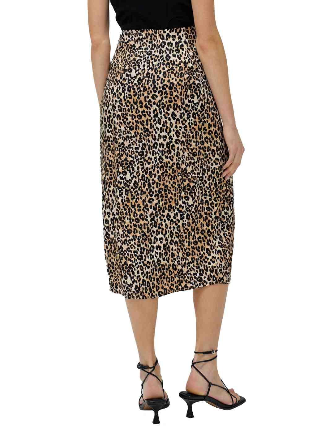 Falda Salsa midi estampado leopardo para mujer