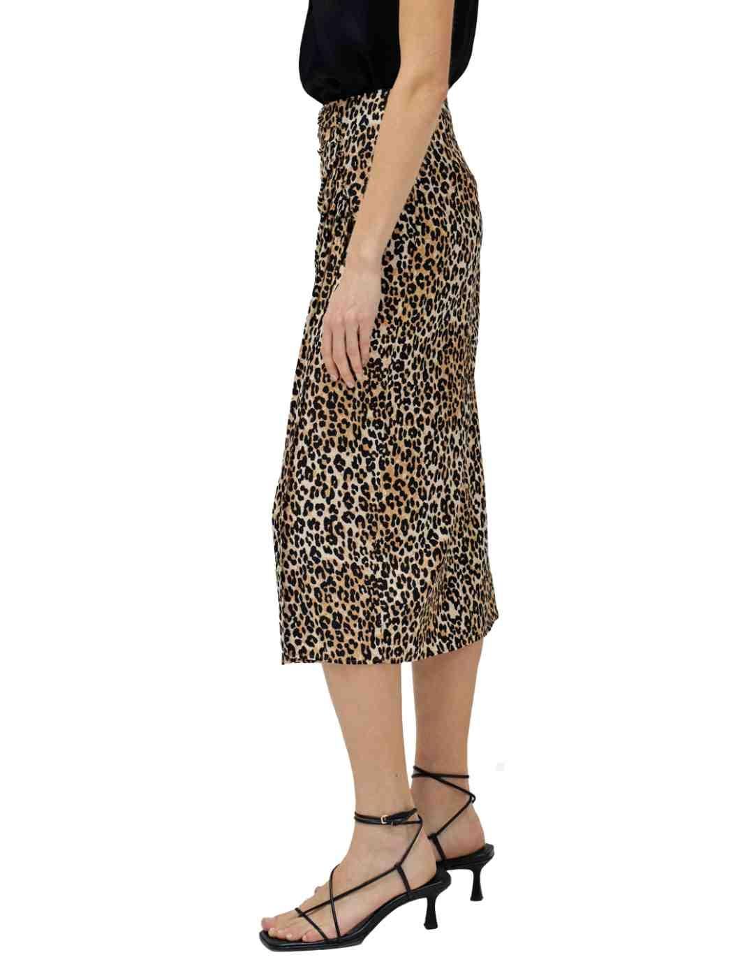 Falda Salsa midi estampado leopardo para mujer