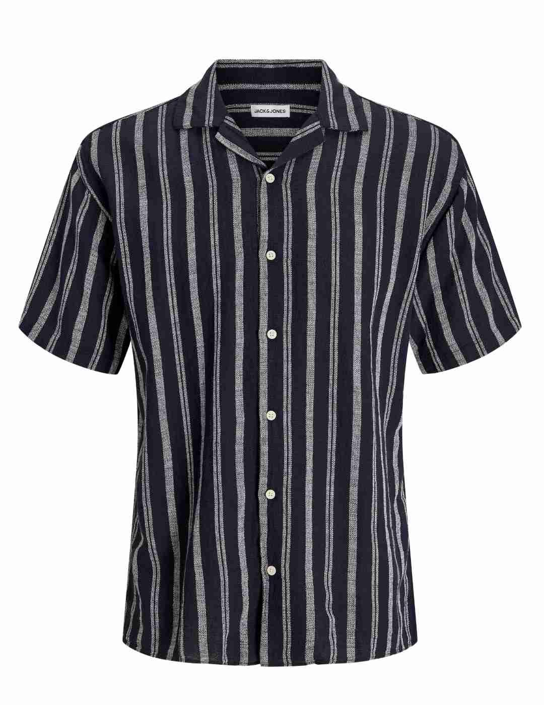 Camisa Jack&Jones Enzo marino rayas manga corta para hombre