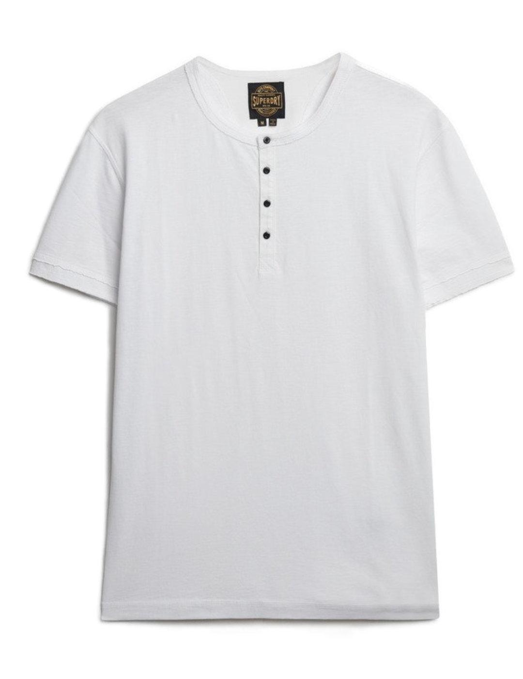 Camiseta Superdry cuello panadero blanca manga corta hombre