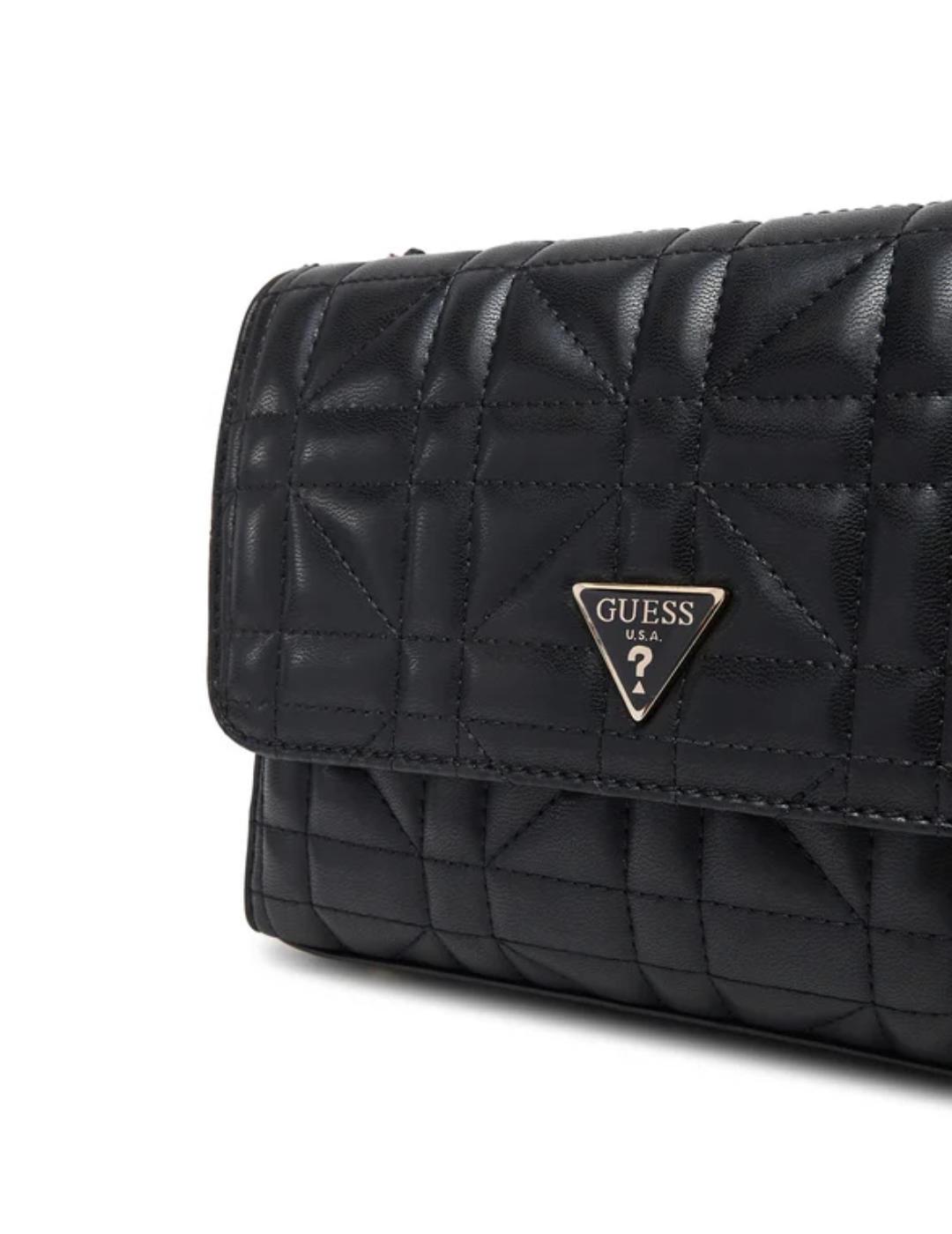 Bolso bandolera Guess Edita Convertible negro de mujer