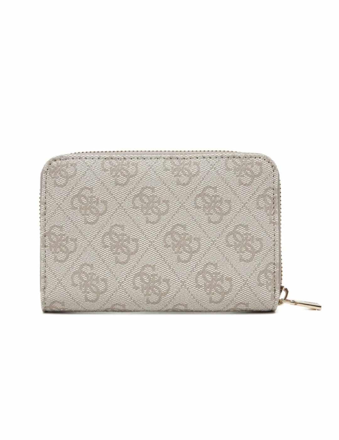 Monedero Guess Zamira beige estampado para mujer