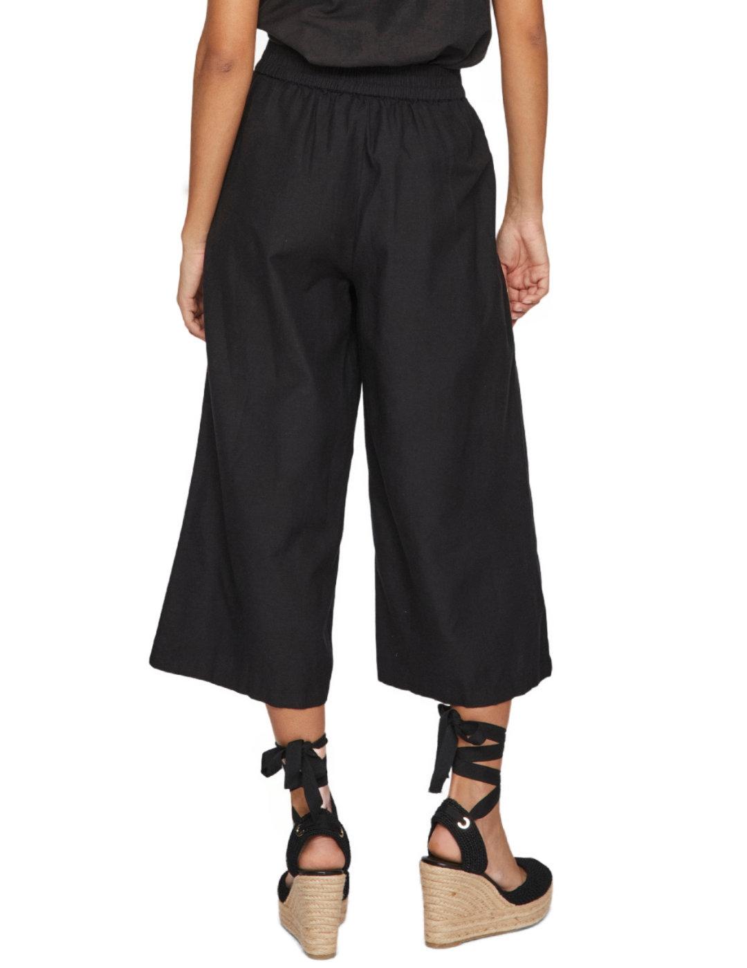 Pantalón Vila Prisilla Culotte negro de tela para mujer