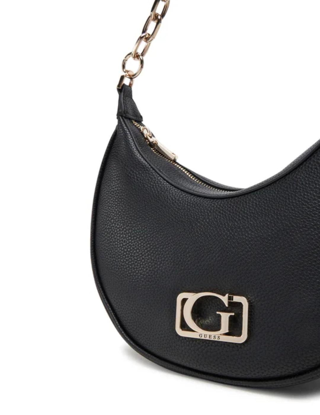 Bolso Guess Circle de hombro negro medialuna para mujer