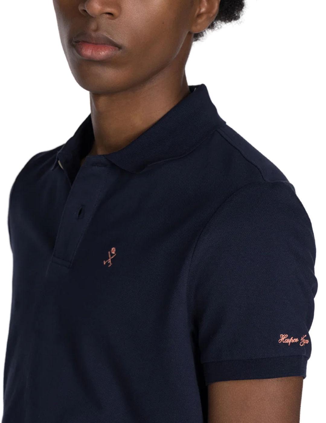 Polo Harper Icon azul marino manga corta para hombre