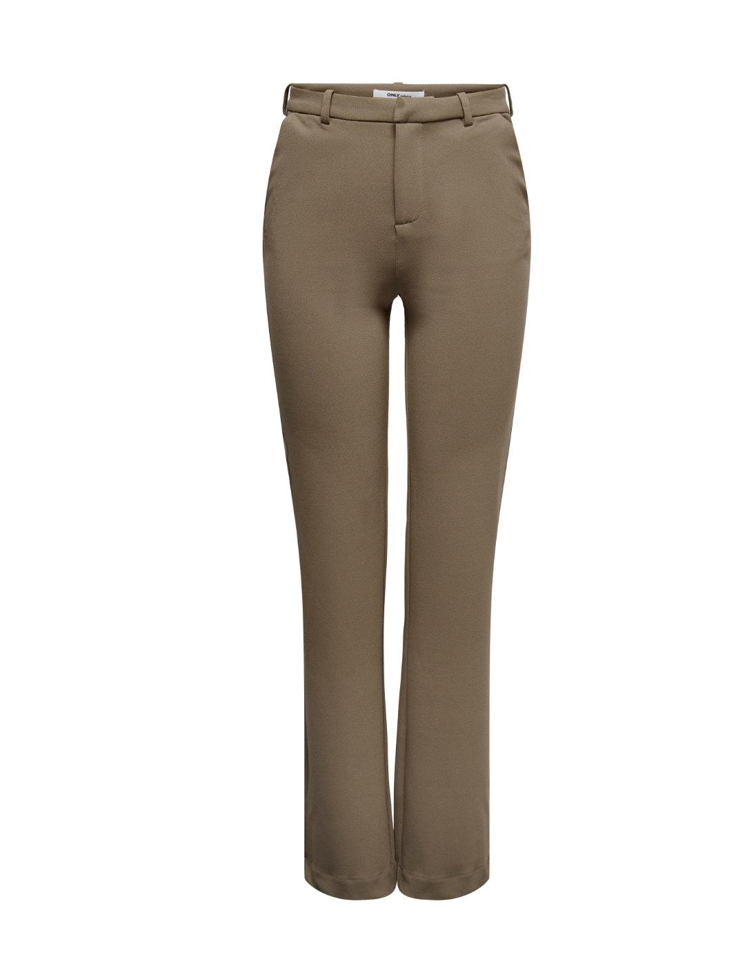 Pantalón chino Only Raffy recto camel de tela para mujer