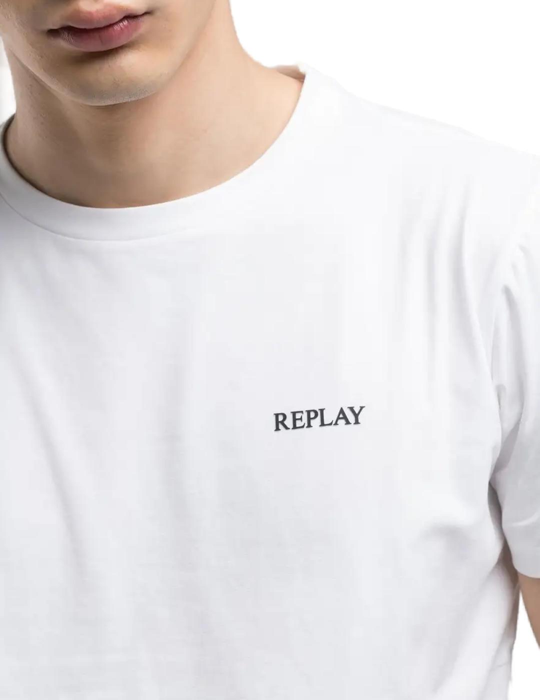 Camiseta Replay blanca manga corta regular para hombre