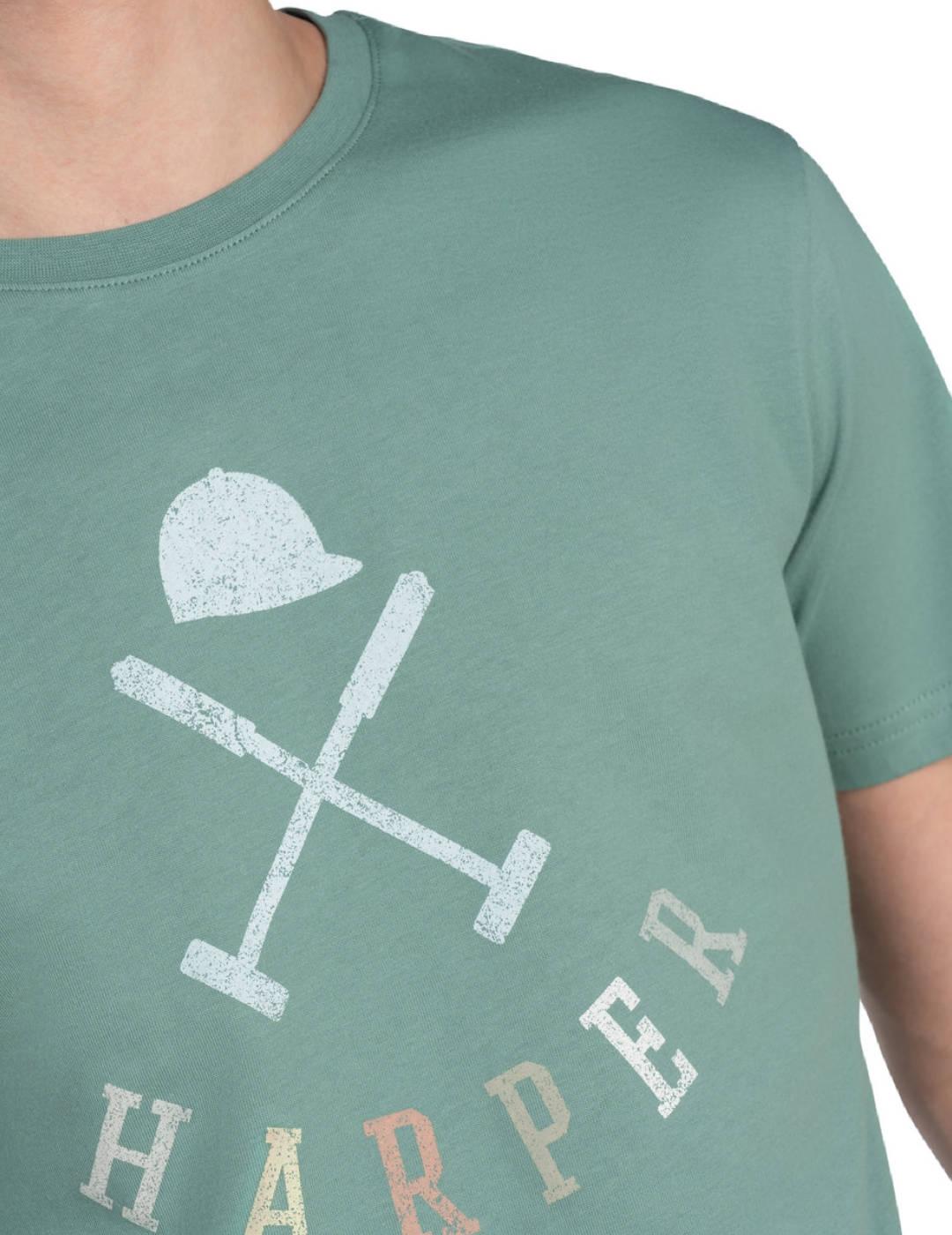 Camiseta Harper&Neyer Preppy verde manga corta para hombre