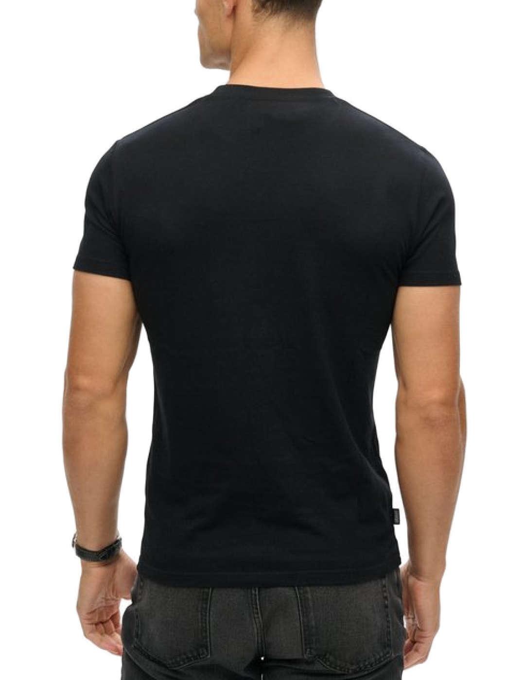 Camiseta Superdry Essential negro logo manga corta hombre