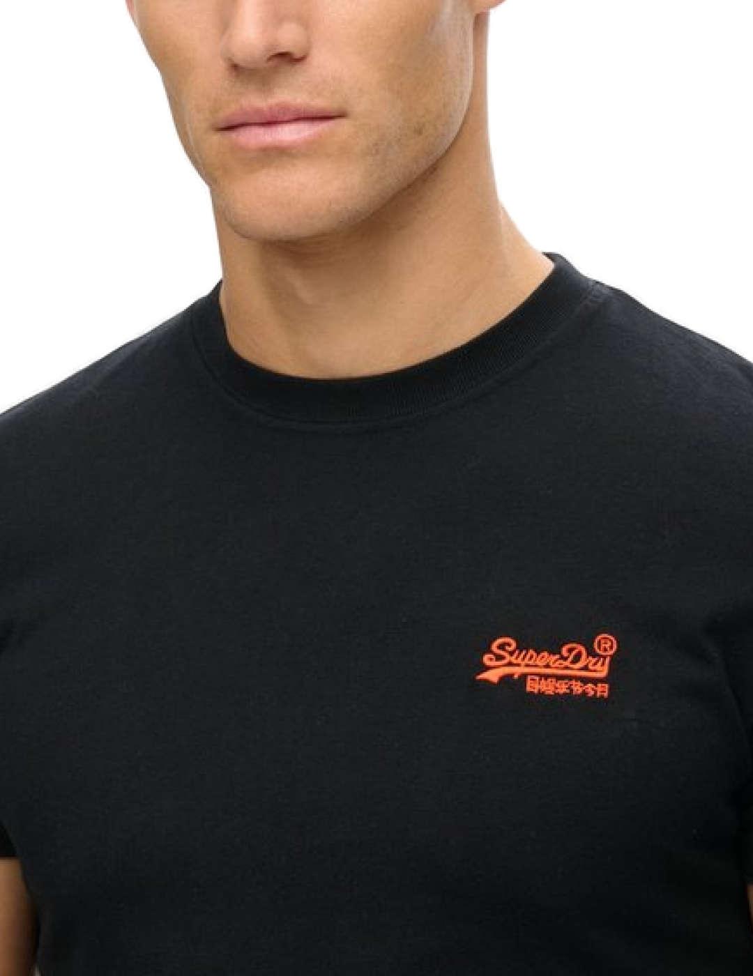 Camiseta Superdry Essential negro logo manga corta hombre