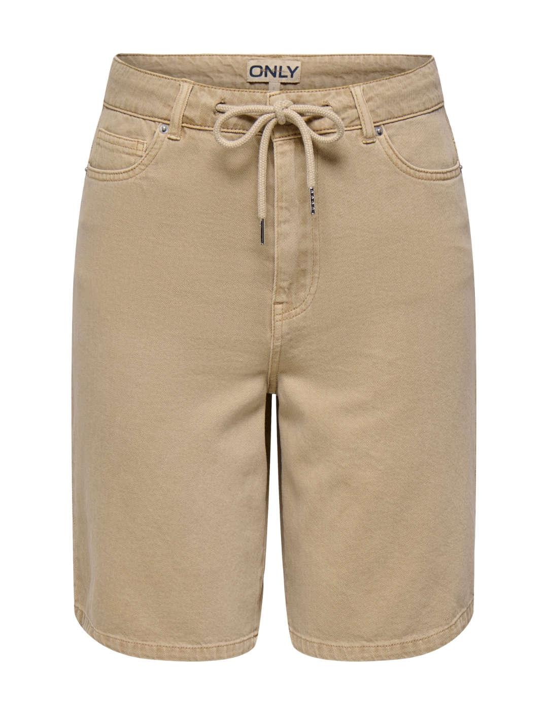 Short vaquero Only Silla camel loose fit para mujer