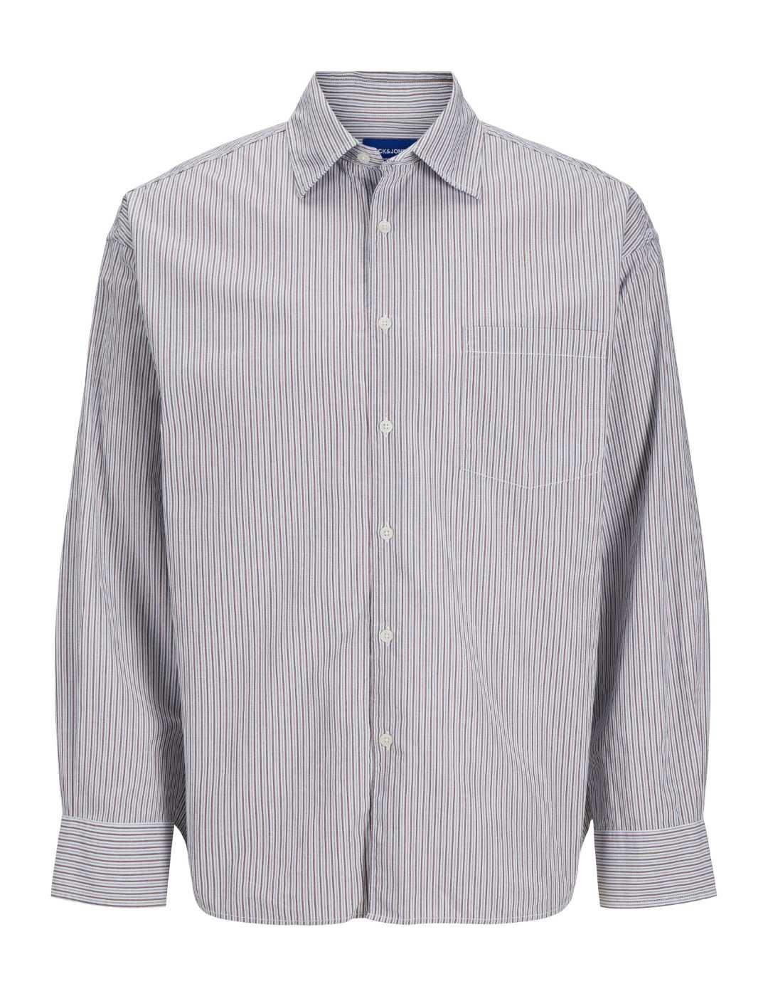 Camisa Jack&Jones Atlas blanco rayas teja para hombre