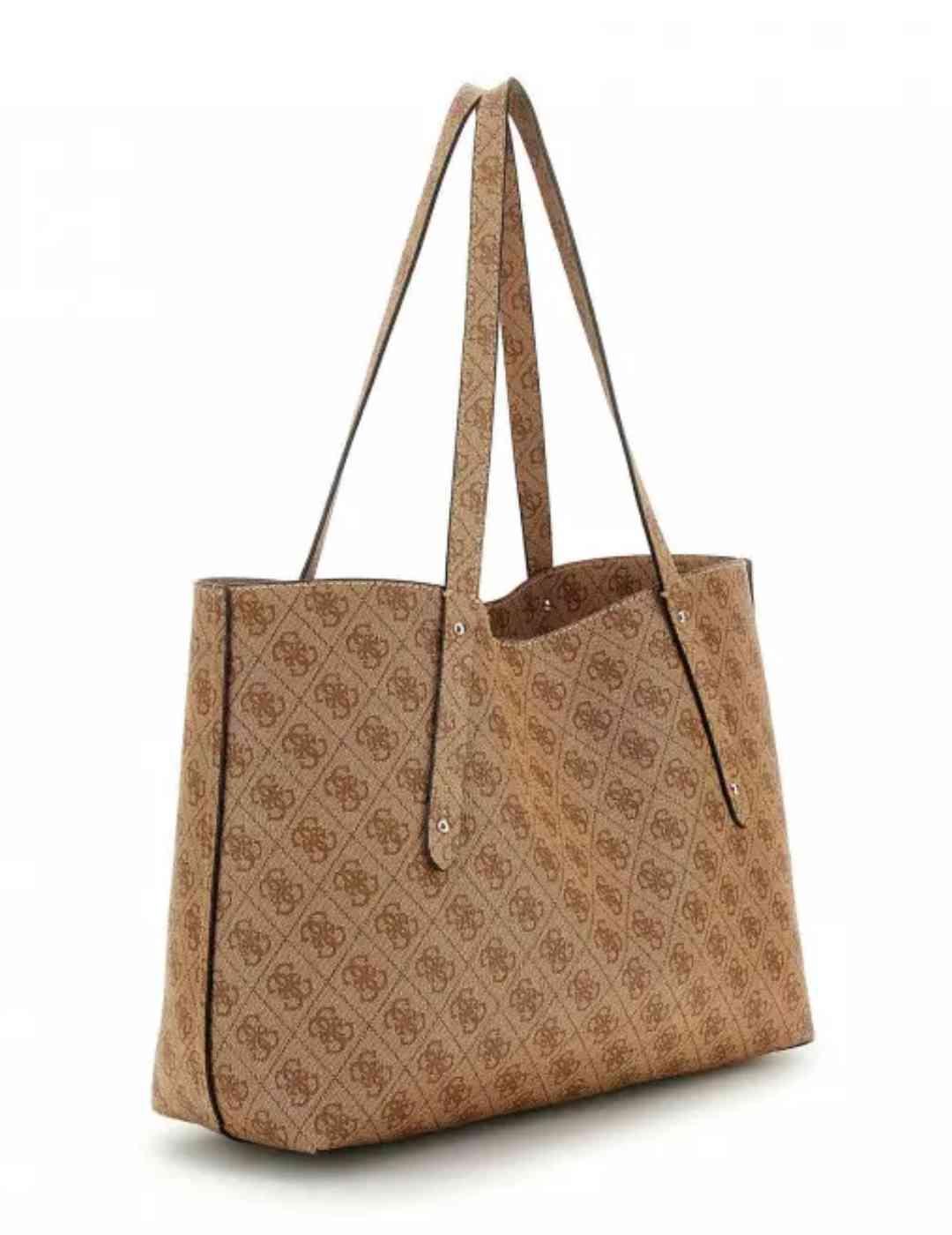 Bolso Guess Brenton Tote camel con logotipo para mujer