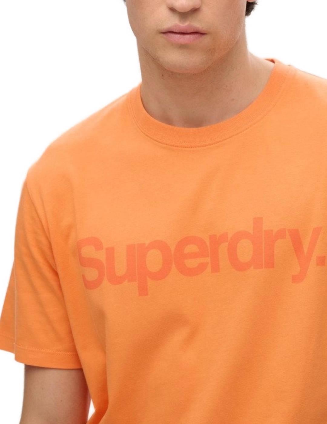 Camiseta Superdry Core City naranja manga corta para hombre