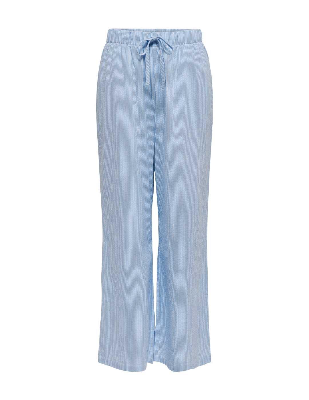 Pantalón Only Augusta blanco raya azul para mujer