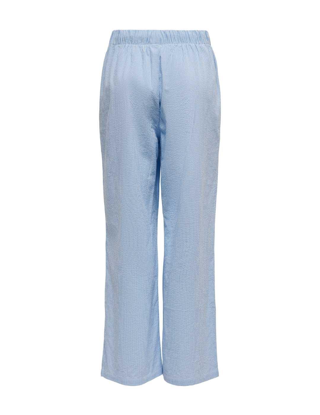 Pantalón Only Augusta blanco raya azul para mujer