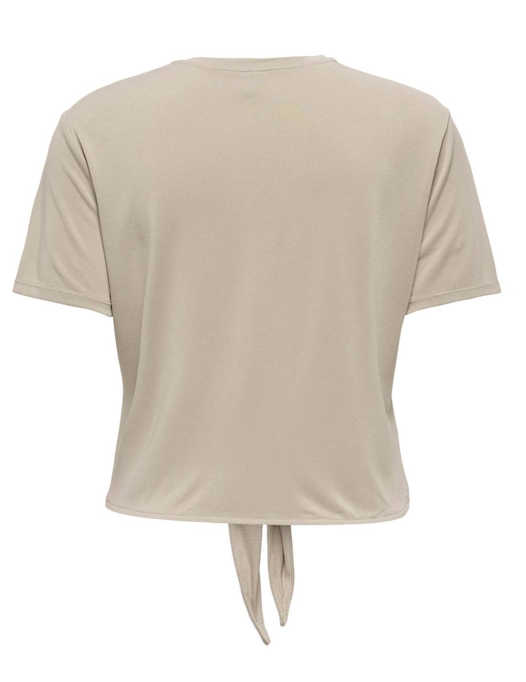 Camiseta Only Hannah nudo beige manga corta para mujer