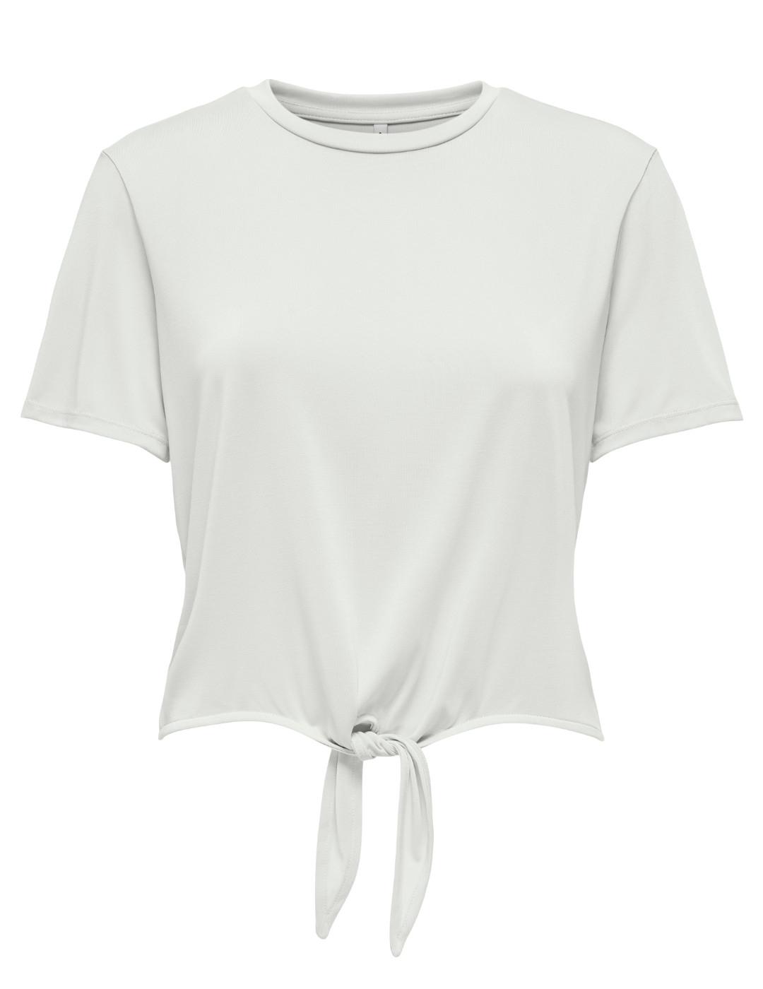 Camiseta Only Hannah nudo blanca manga corta para mujer