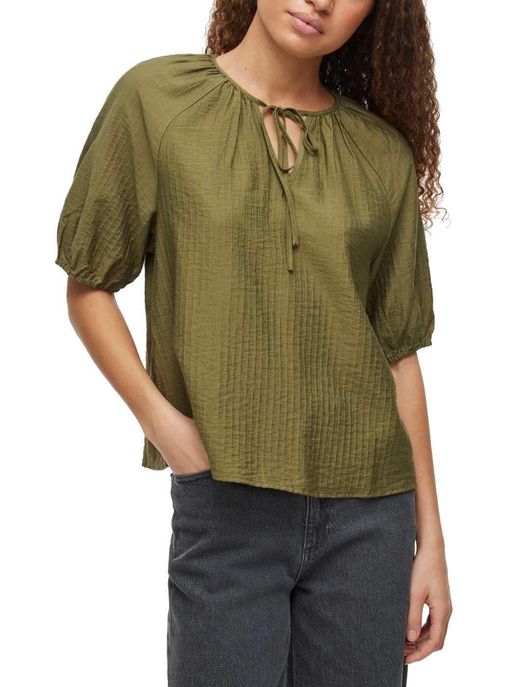 Blusa Vila Clo verde manga corta para mujer