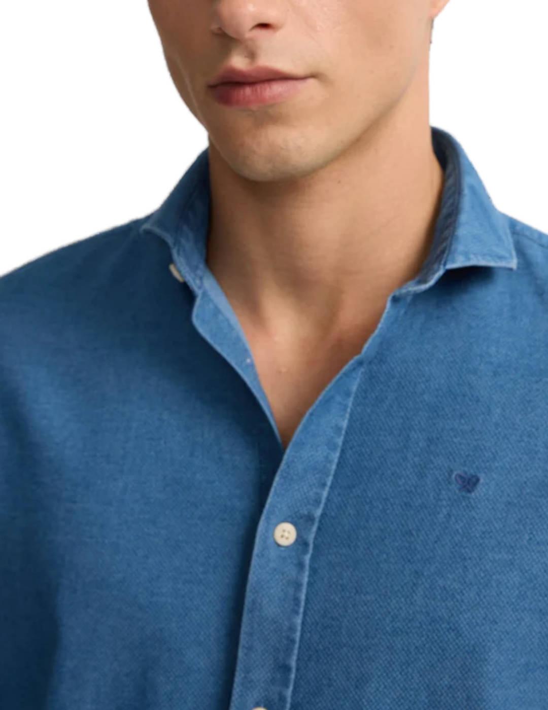 Camisa Silbon sport estructura denim regular para hombre