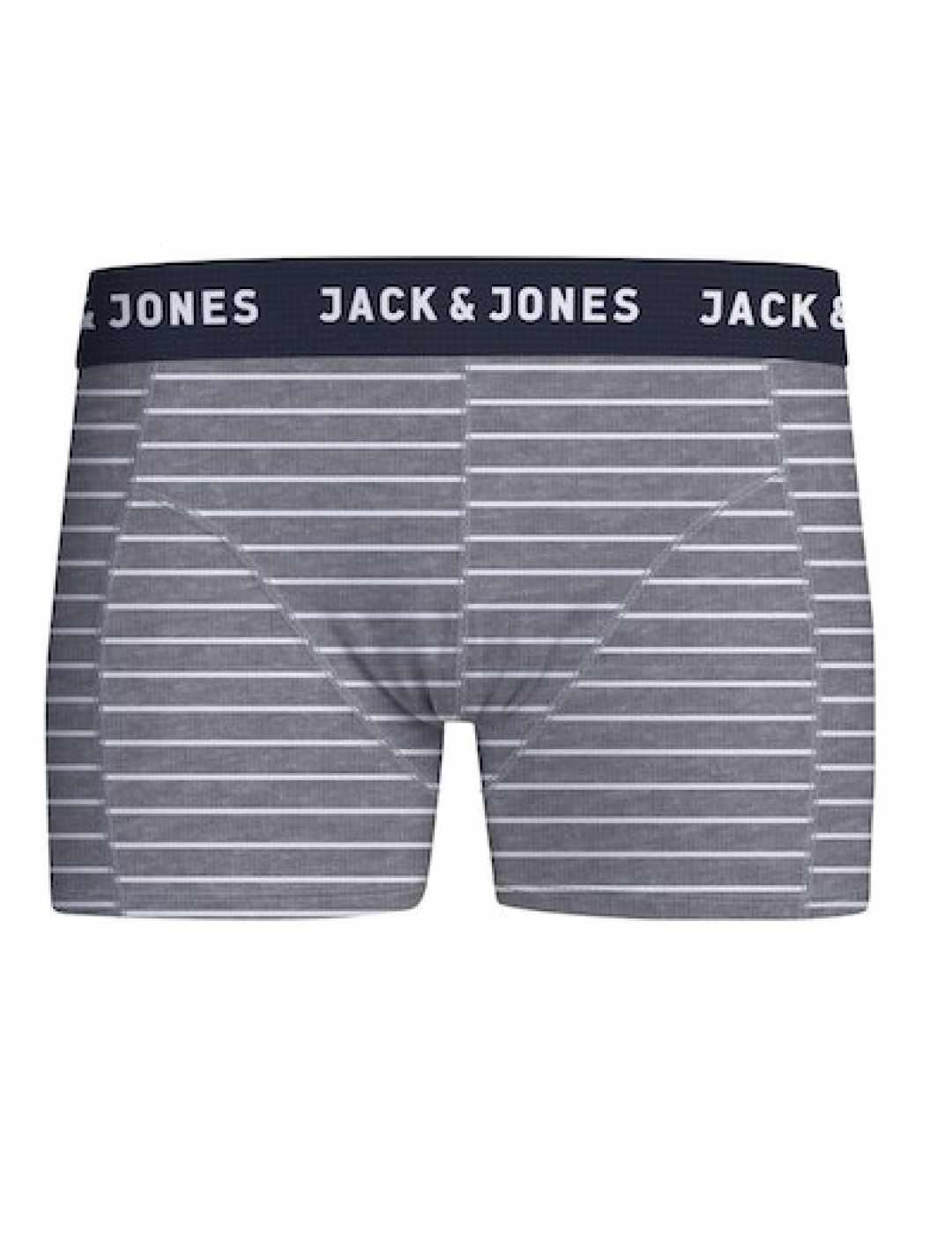 Íntimo Jack&Jones Chris trunk gris con rayas para hombre